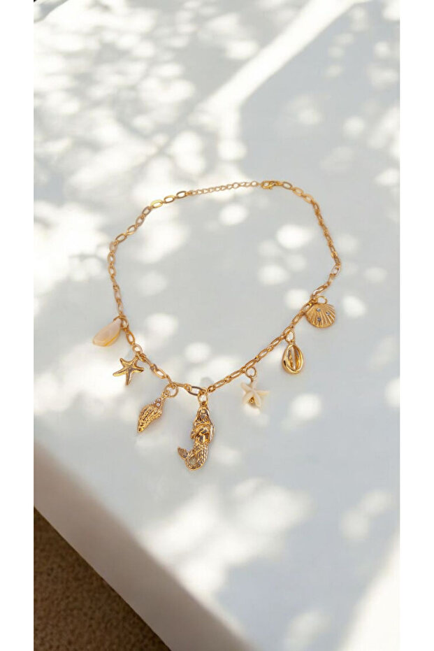 Çelik Deniz Teması Charmlı Kolye - 3