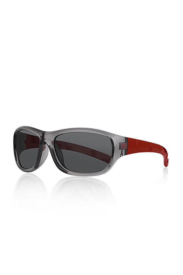 Children's Sunglasses Smoked Frame Claret Red Handle 4007