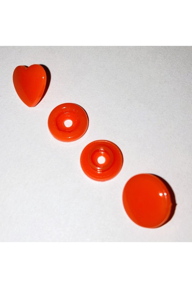 10Pcs T5=12.4 mm Heart Shaped Red Snap Fasteners Seamless Snap Fastener Red Heart Snap Fastener