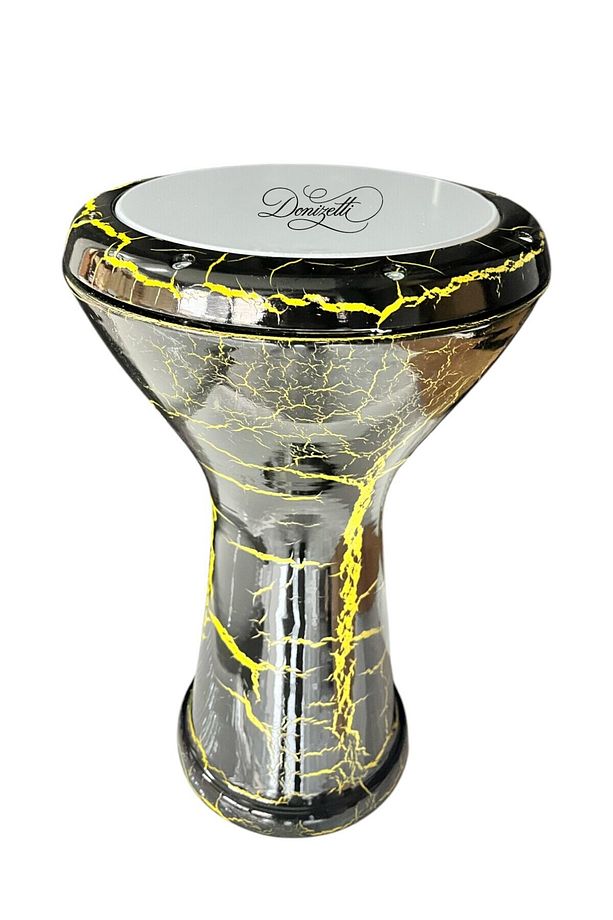 Profesyonel Mısır Darbuka Sarı Siyah Çatlak Desen - Kılıf Hediyeli - 7
