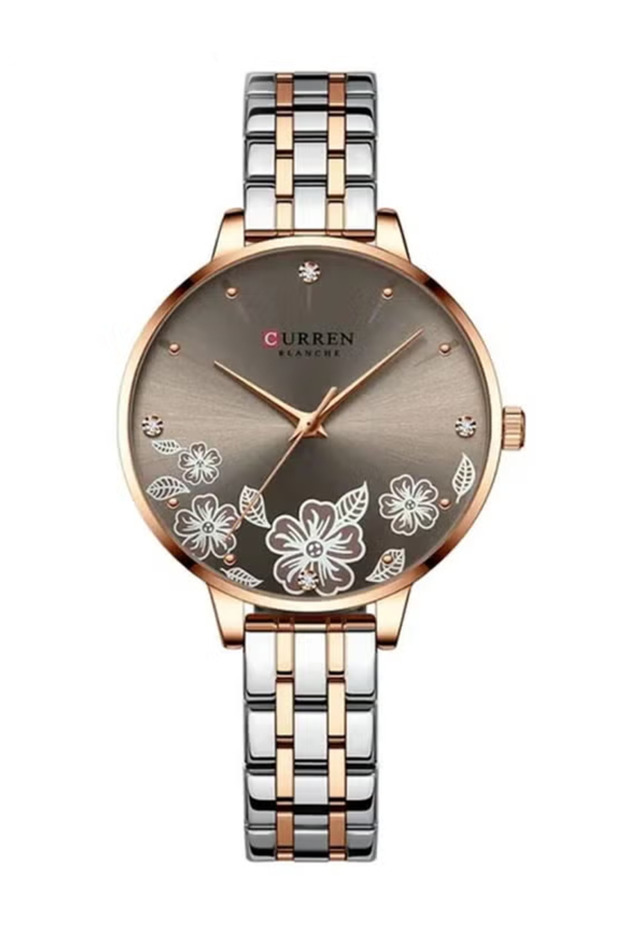 9068 Flower Women's Quartz Watch 30M Waterproof Stainless Steel Ladies Watch