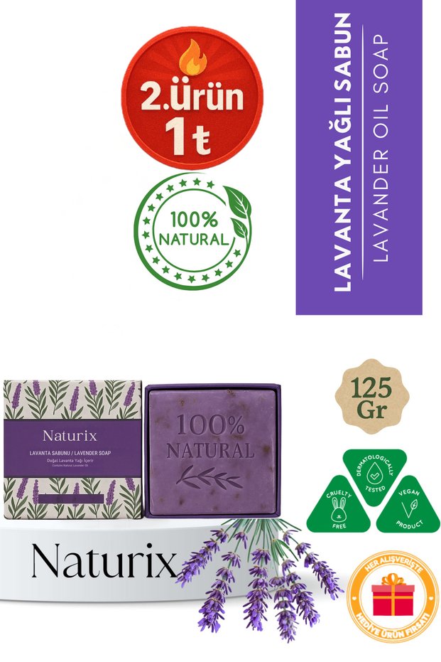 Lavender Soap 125 Gr | For Dryer, Purifying, Repairing Skin and Hair