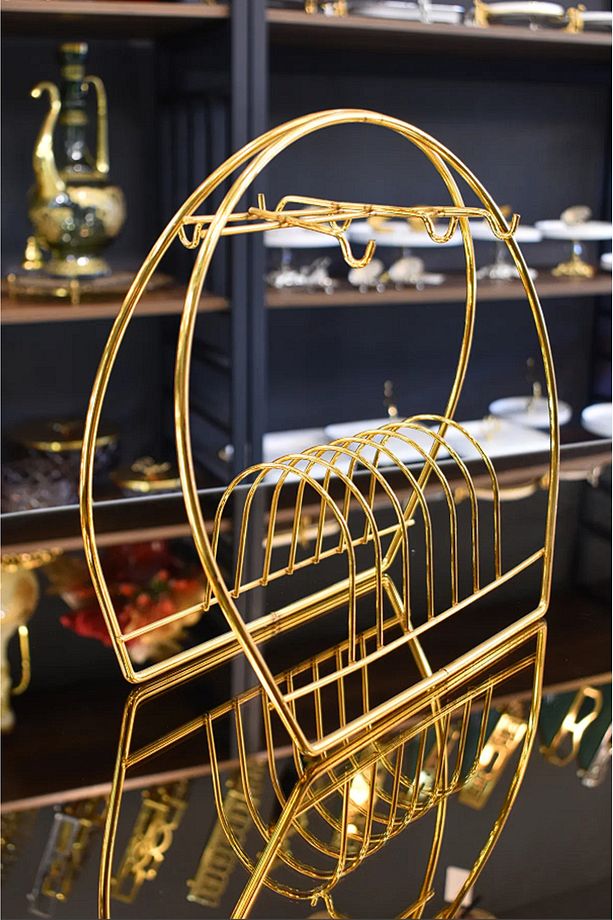 Fincan Askılığı Standı, 6'lı Kahve Fincan Askılığı Stand, Gold Fincanlık - 4