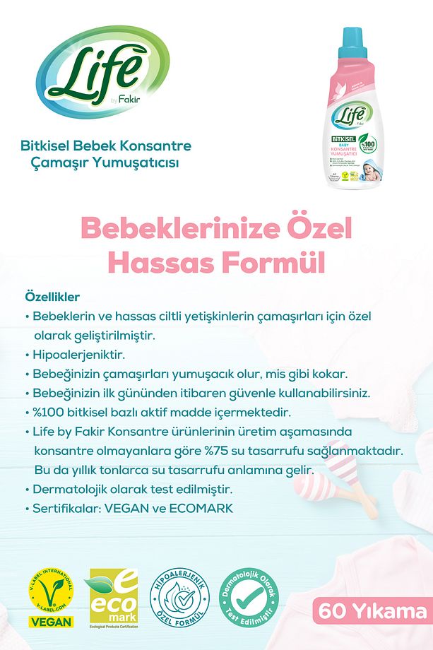 Bitkisel Bebek Çamaşır Yumuşatıcısı 1500 ml X 3 Adet- %100 Doğal Temizlik - 2