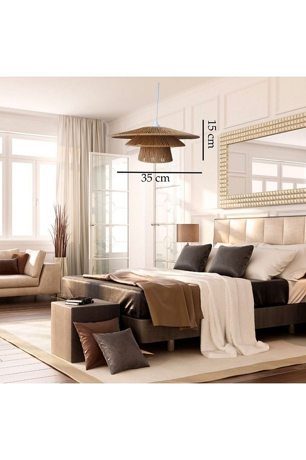 El yapımı bohem avize, hasır avize, oturma odası avize, yatak odası avize, balkon avize - 3