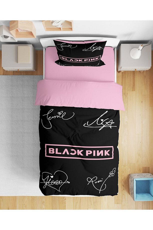 Black Pink 3d Tek Kişilik Genç Kız Nevresim Takımı - 1