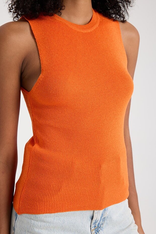 Basic Kolsuz Crop Kadın Triko - 8