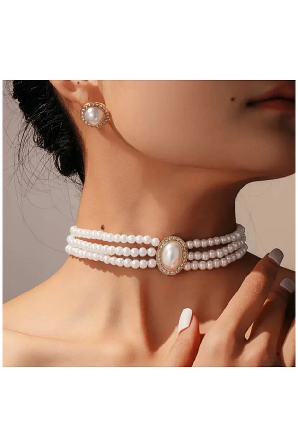 Inci Kolye Küpe 2'li Set - 9