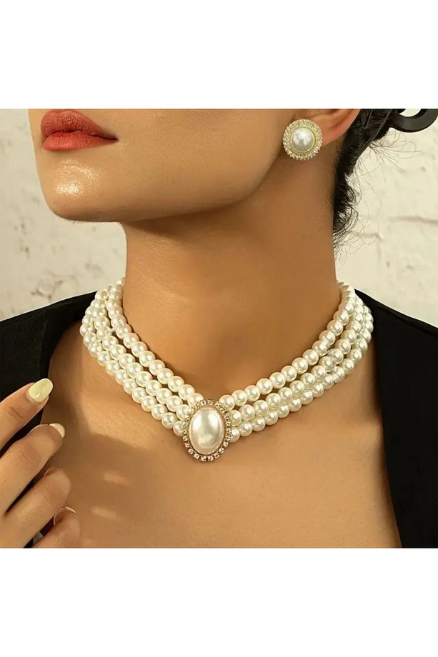 Inci Kolye Küpe 2'li Set - 8