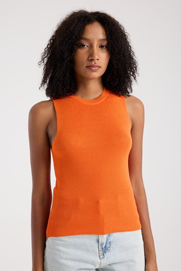 Basic Kolsuz Crop Kadın Triko - 6