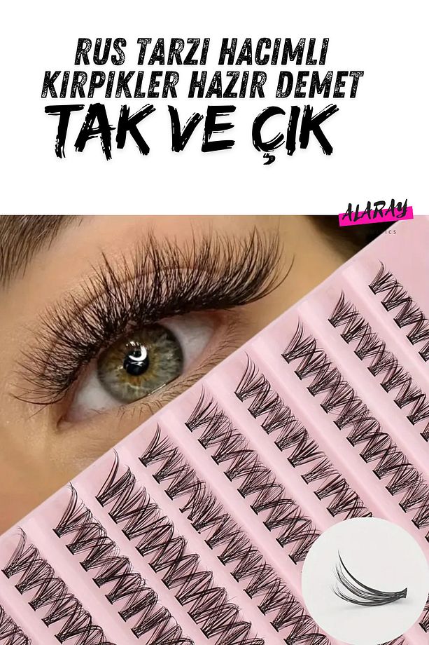 Rus Volume 30d Takma Ipek Kirpikler Mix Kendin Yap Seti -yapıştırıcı Ve Cımbız Ile 20 Uygulama - 3
