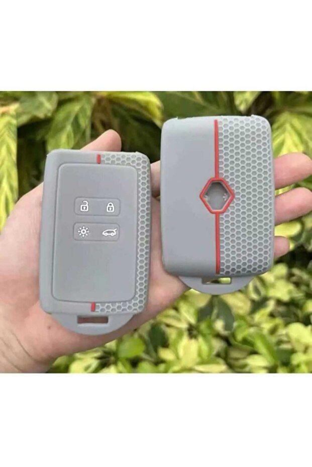 Austral Clio 5 Megane 4 Captur Kaleos Kadjar Key Protection Case Honeycomb Patterned Gray Red