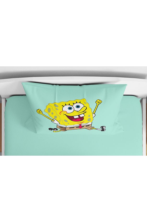 Sünger Bob 3D Dijital Baskılı Tek Kişilik  Çarşafsız Nevresim Takımı - 3