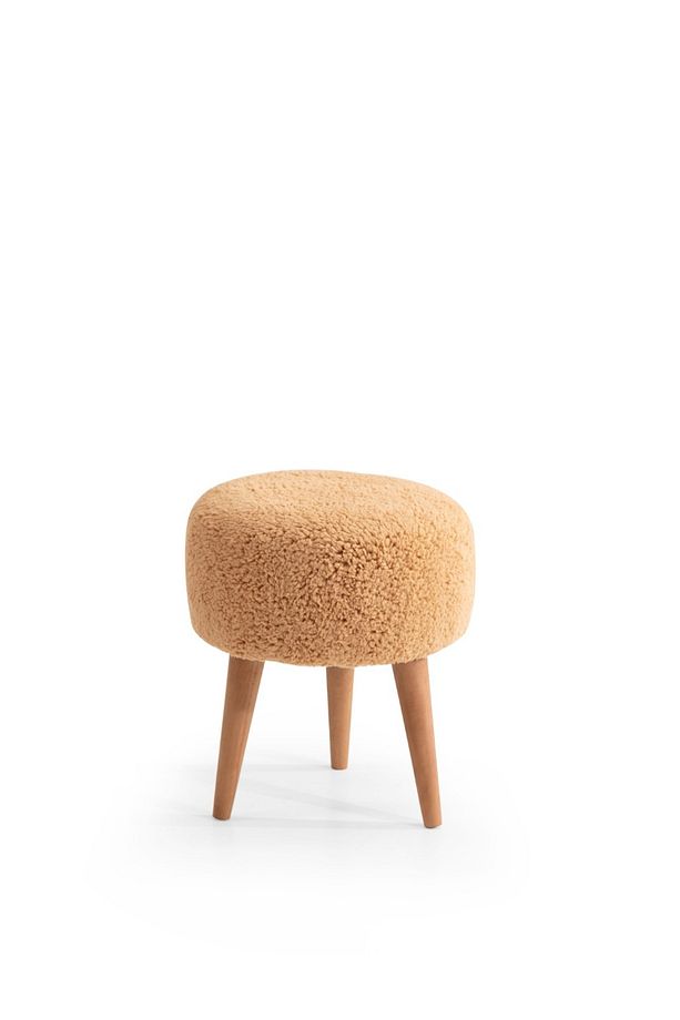 Peluş Puf Ahşap Ayak-camel - 2