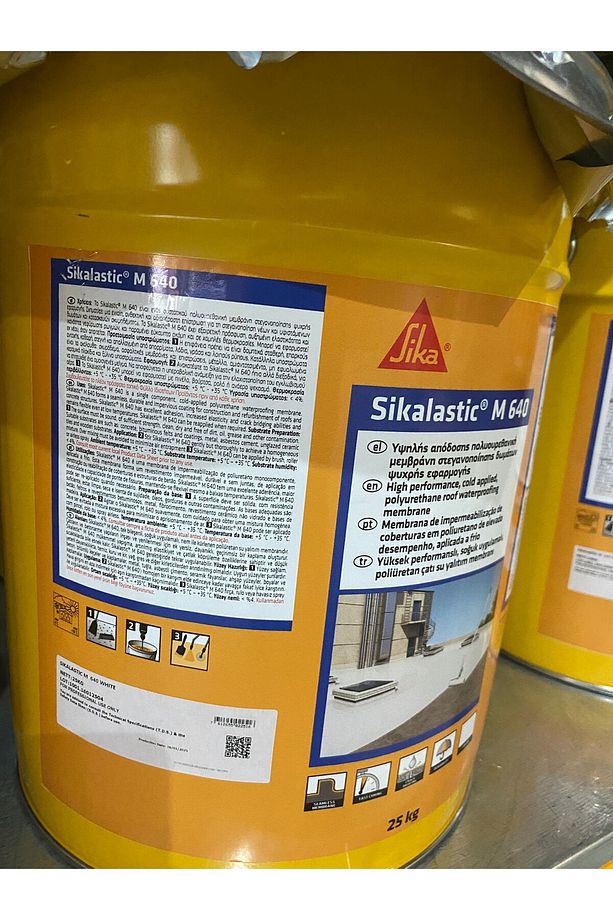 Sikalastic M640 Tek bileşenli, likit uygulamalı, poliüretan esaslı, su yalıtım membranı Beyaz 25Kg - 3