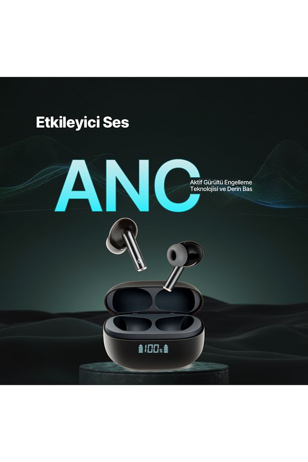 AirBeat Pro ANC LCD Gerçek Kablosuz TWS Bluetooth Kulaklık- 2KM159 - 2