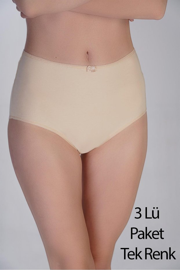 Women's Large Size High Waist 3 Pack Skin Bato Panties 365004