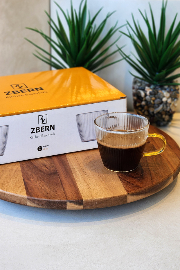 6'lı 110 ml Çay Kahve Espresso Cam Bardak Fincan - 2