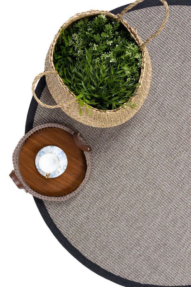 Siena M204 Hasır Dokulu İthal Sisal Halı Yuvarlak Bordürlü Gri Sisal Mutfak Koridor Halısı - 3