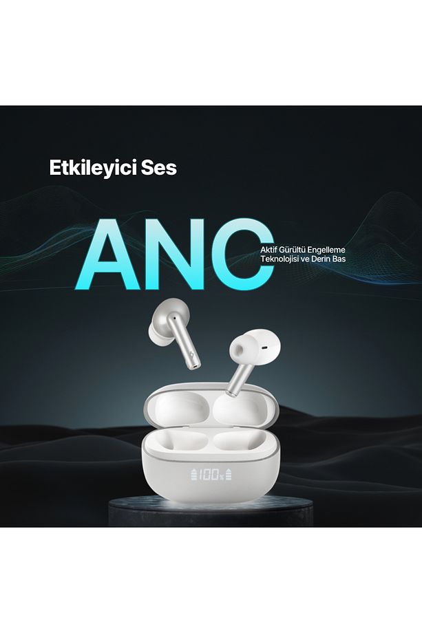 AirBeat Pro ANC LCD Gerçek Kablosuz TWS Bluetooth Kulaklık- 2KM159 - 2