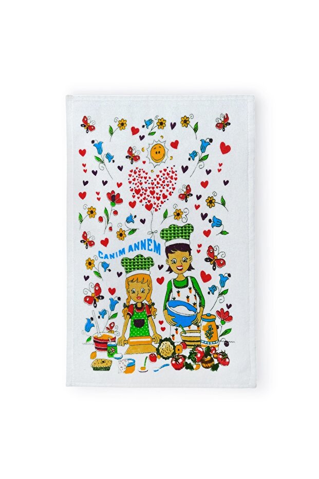 مجموعة من 6 مناشف مطبخ بيضاء مطبوعة - 3