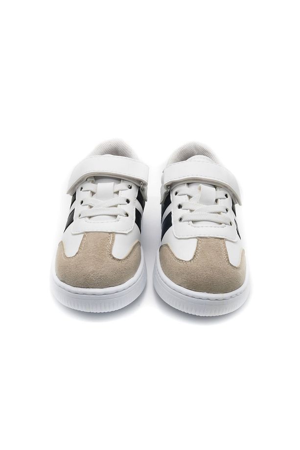 RAMBA DERİ GÖRÜNÜMLÜ MESH ASTARLI ÇOCUK SNEAKER - BEYAZ - 4002 - 4