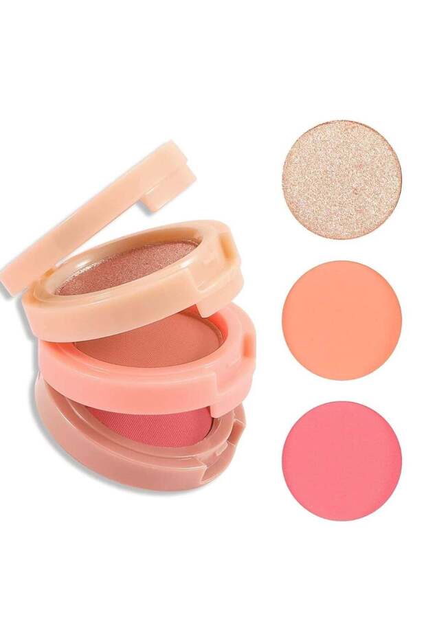 3-in-1 Shimmer Bronzer and Pressed Powder Palette Orange