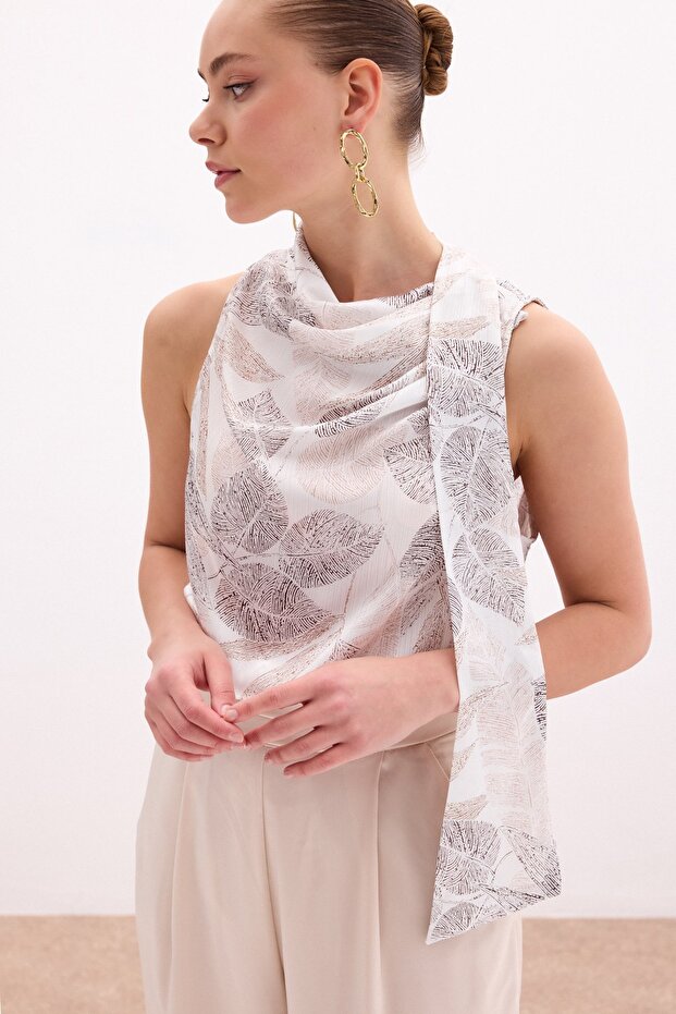 Bluză cu eșarfe - nurcă - 2