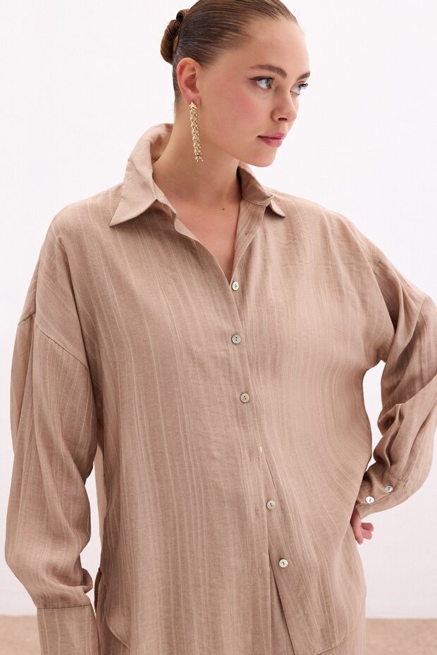 Salaş Gömlek - Camel - 5