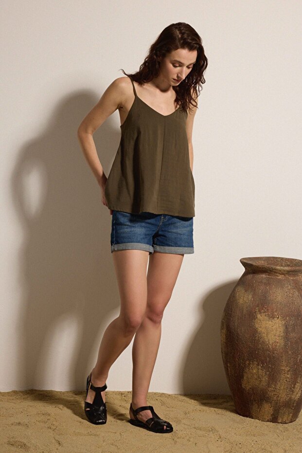 Askılı Kupro Bluz - 4