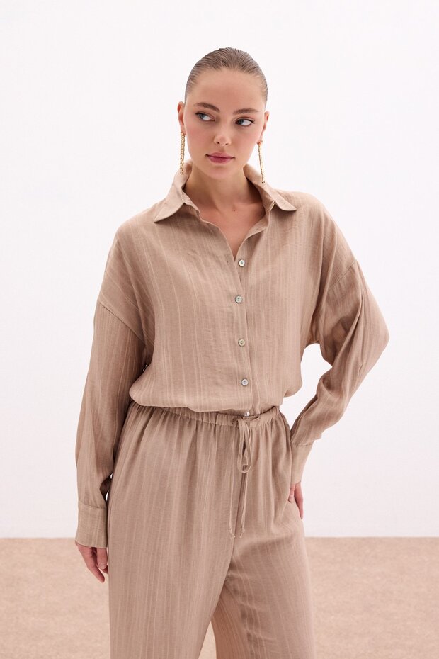 Salaş Gömlek - Camel - 4