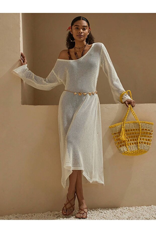 ROCHIE DE PLAJĂ AJURADAȚĂ DE BUMBAC - 8