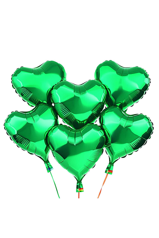 5 Pieces 18 Inch 45 cm Heart Foil Balloon Green