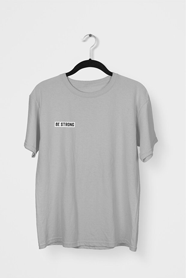 Men/Women -Be Strong- Transfer Printed Round Neck Short Sleeve T-Shirt