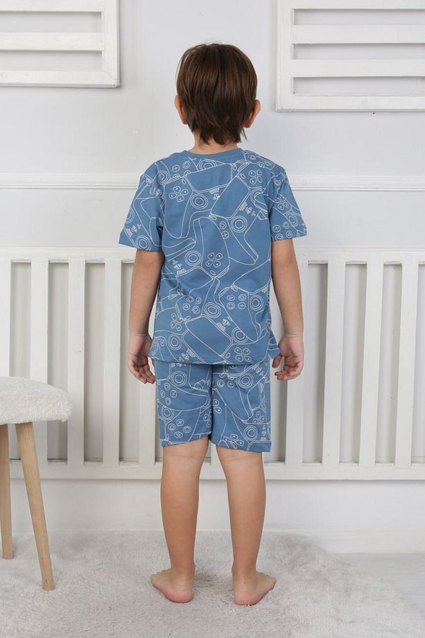 Şortlu Erkek Çocuk Pijama Takımı – %100 Pamuk – Desenli – Yazlık – 3-8 Yaş - 2