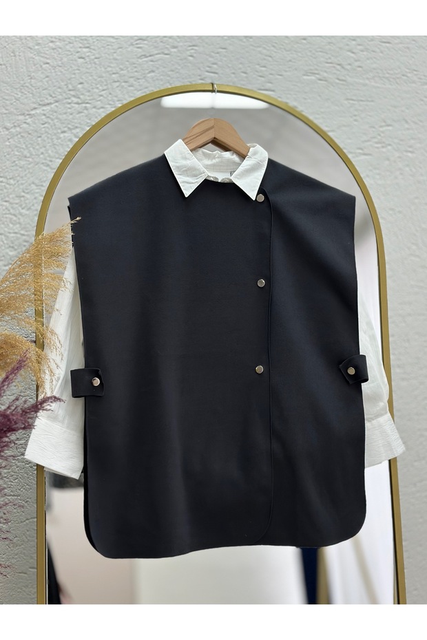 Maral Snap Detailed Cashew Vest-Eu2717 Anthracite