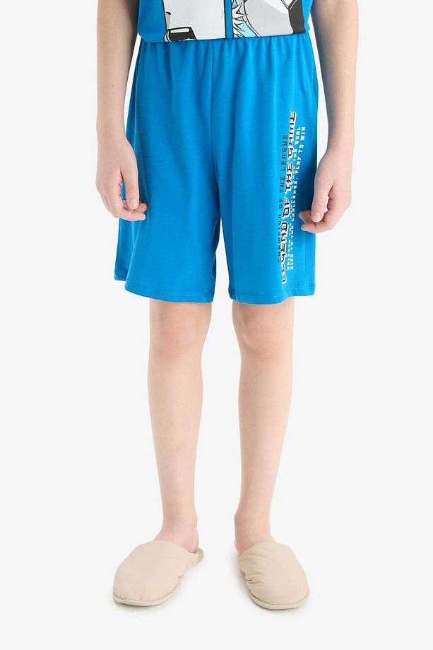Erkek Çocuk Pijama Takımı Baskılı Kısa Kollu Üst Beli Lastikli Şort E2695A825HS - 6