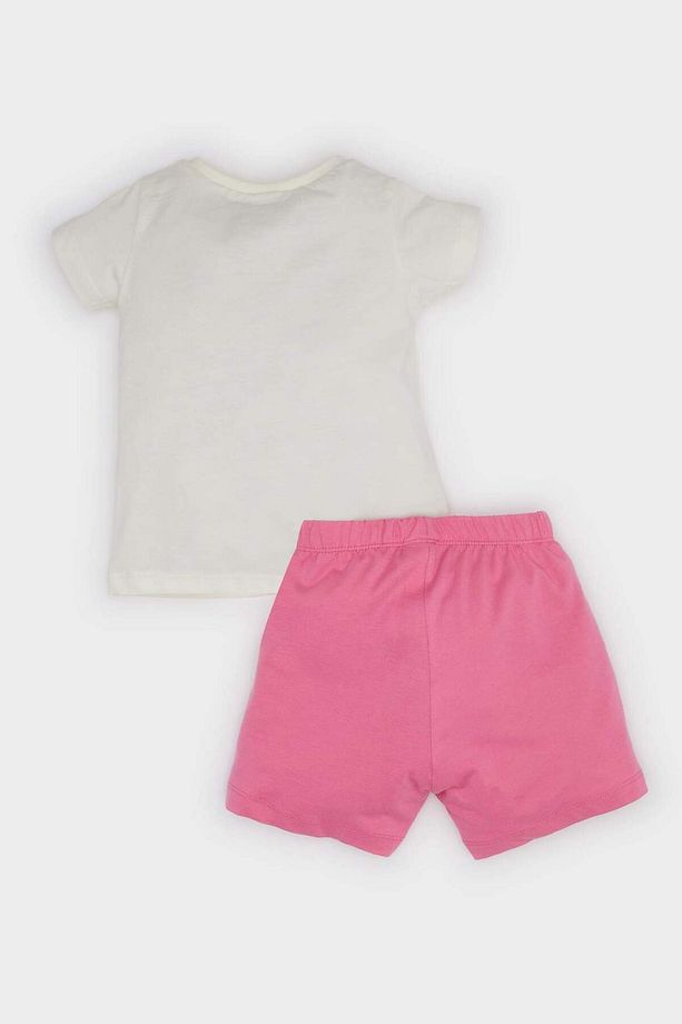 Kız Bebek 4'lü Pijama Takımı Desenli Kısa Kollu Penye Üst Beli Lastikli Şort E1551a525hs - 5