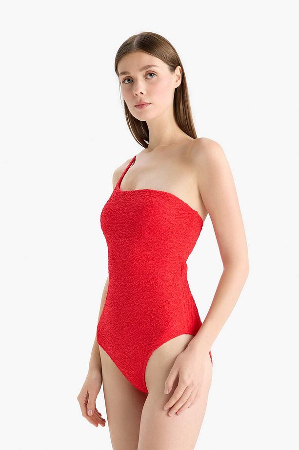 Regular Fit Gofre Dokulu Tek Omuz Mayo-Fall in Love E2575AX25SM - 4