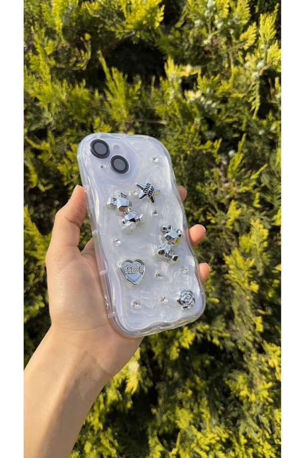 Apple İphone Charmlı Sedefli Kılıf - 2