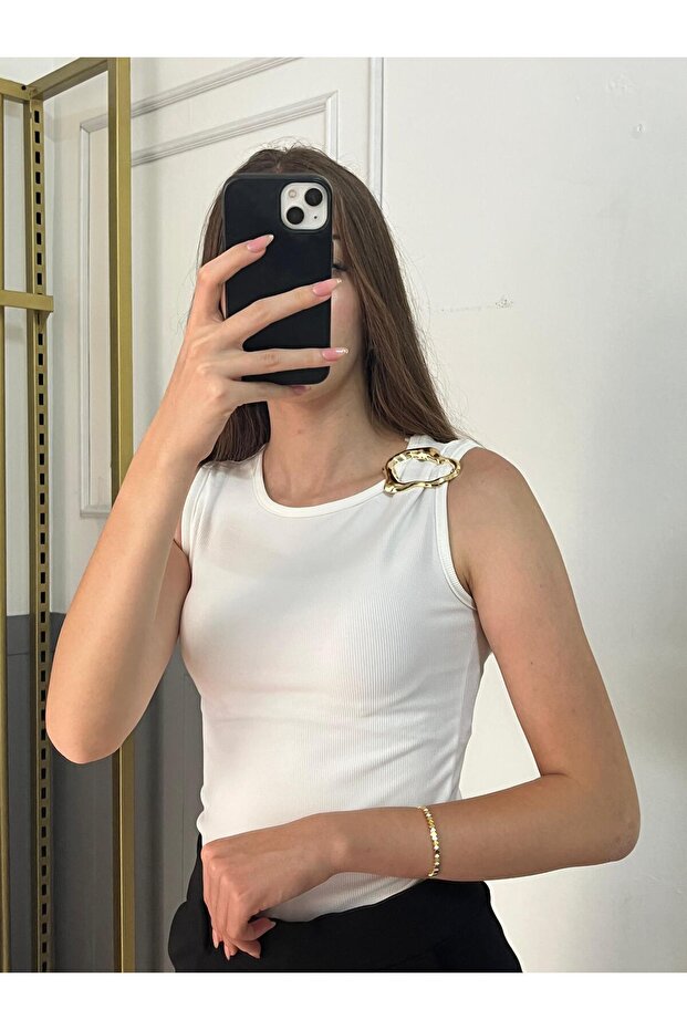 قميص داخلي عثماني من القطن ذو إبزيم - 1