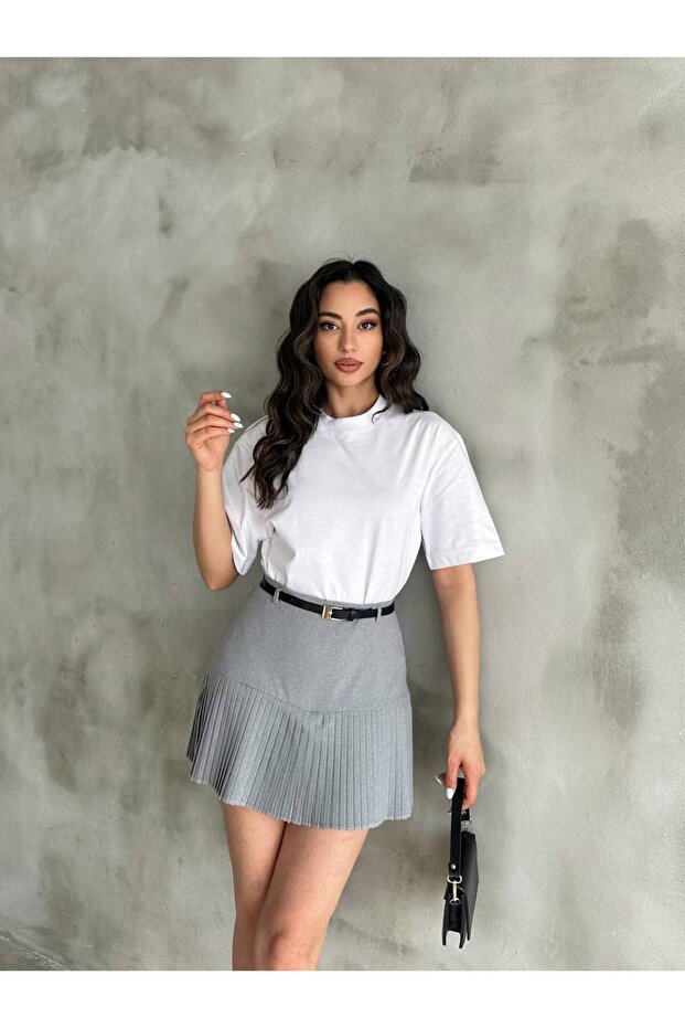 Pliseli Şort Etek - 1