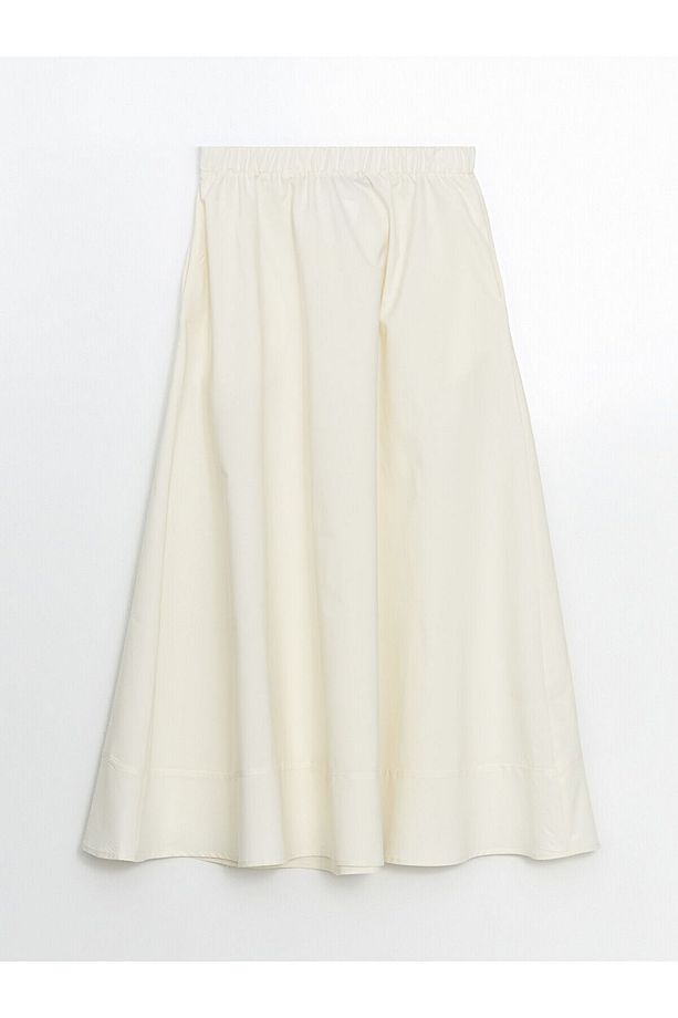 Beli Lastikli Poplin Kloş Etek - 5
