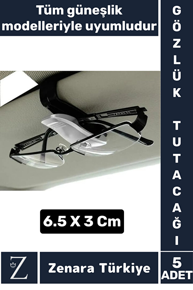 Durable In-Car All Sun Visors Anti-Damage Card Driver's License License Glasses Holder Clip 5Pcs