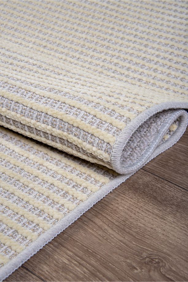 Beyaz Şönil Kilim Mutfak Hasır Sisal Yolluk Salon Oturma Çocuk Odası Dokuma Makine Halısı - 8