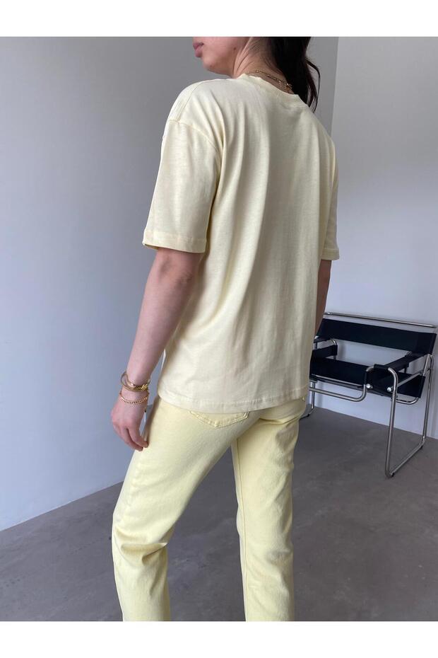 Tricou Nora Basic Galben - 3