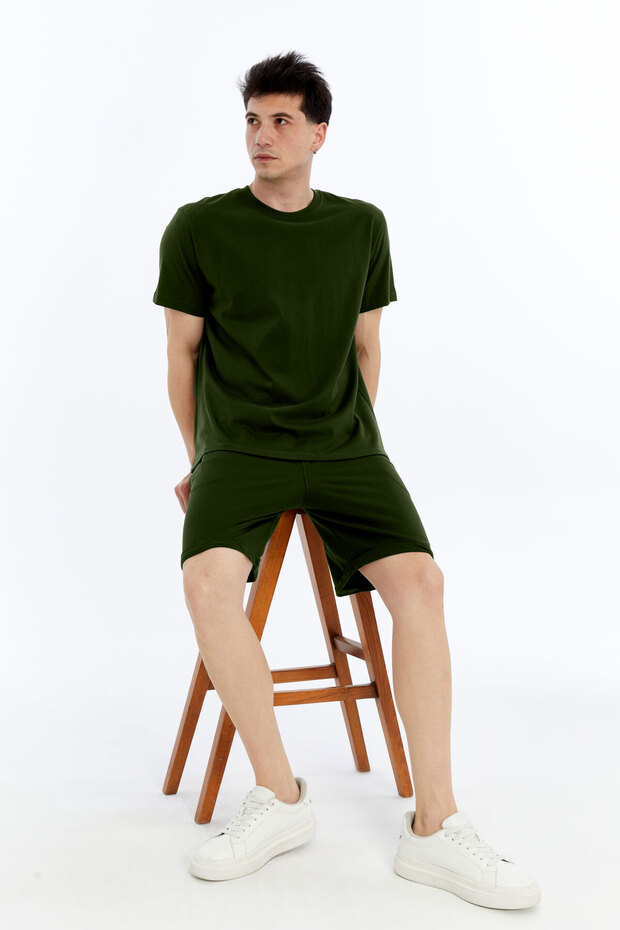 2-Piece Men's T-Shirt - Shorts Set Regular Modal Blend (Shorts - T-Shirt)