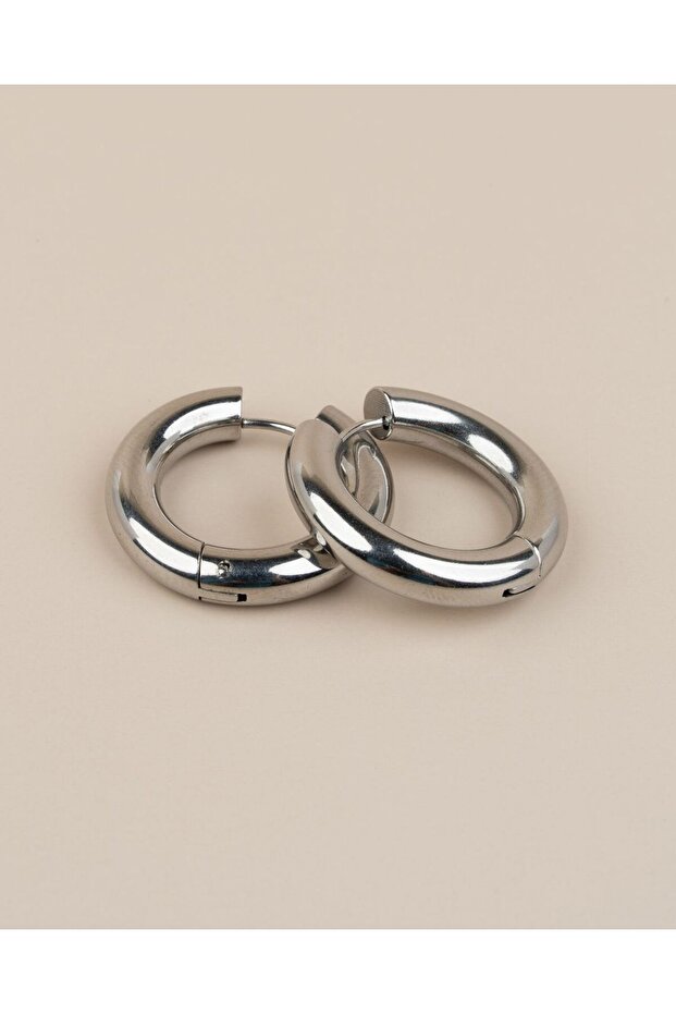 Alara Hoop Steel Earrings