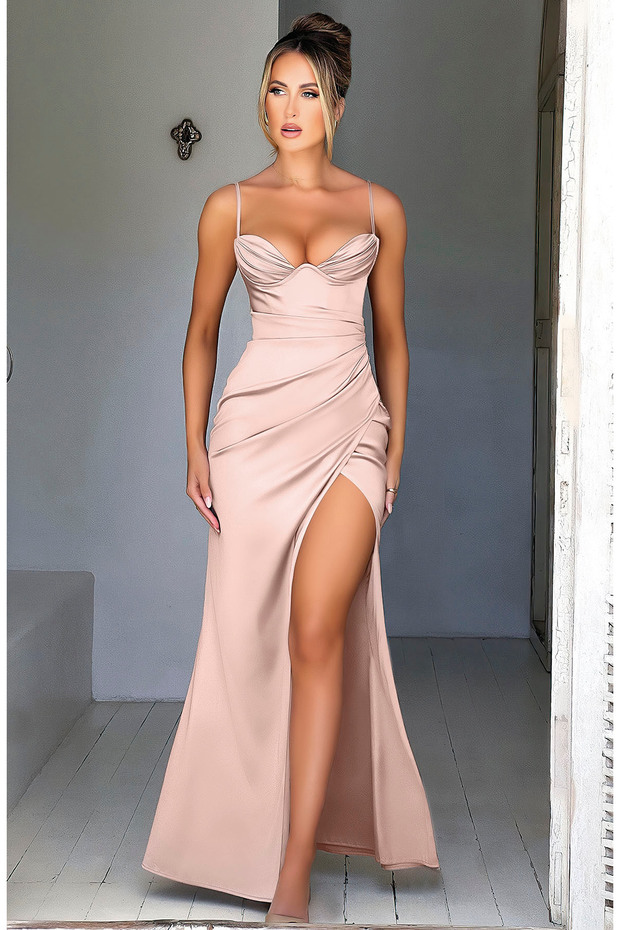 Long Slit Evening Dress