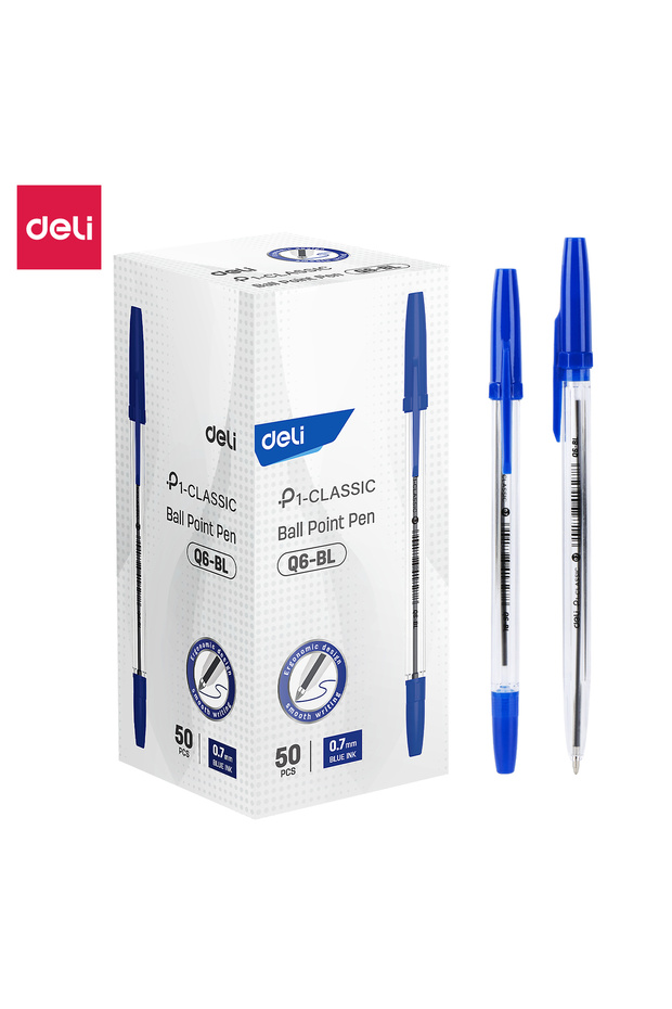 EQ6-BL Ball Point Pen - 50pcs - ideal for office & school use